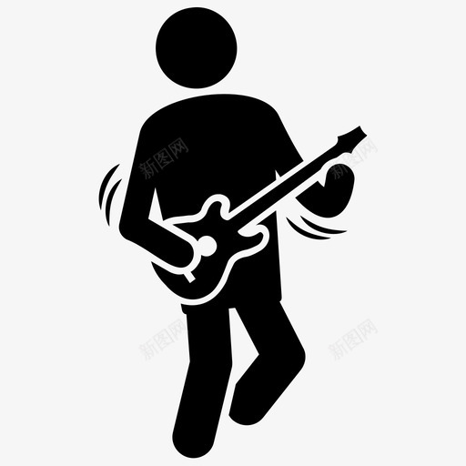热情的吉他手吉他手音乐师svg_新图网 https://ixintu.com 吉他手 热情 音乐家 音乐 乐师 人类 字形 图标