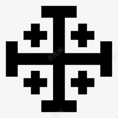 耶路撒冷十字架基督教十字军东征图标