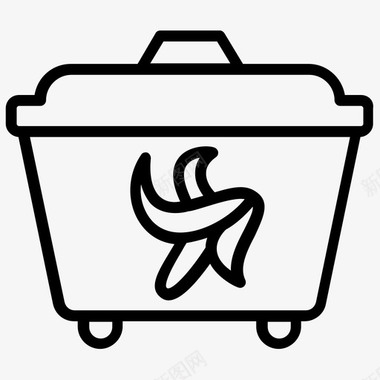垃圾箱垃圾桶垃圾分类线图标图标