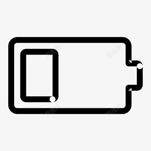 低电量电池空svg_新图网 https://ixintu.com 电量 电池 能量 功率 基本 图标 所有 尺寸