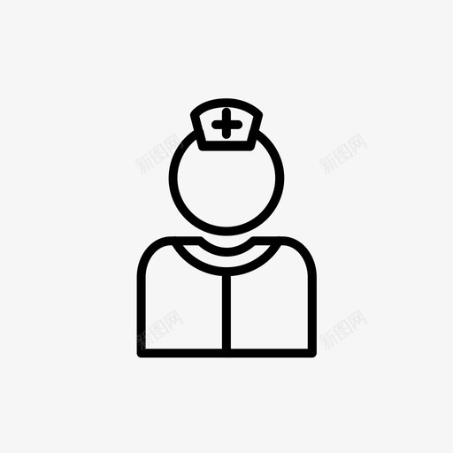 护士医生健康svg_新图网 https://ixintu.com 医院 护士 医生 健康 医疗 图标 线条 样式