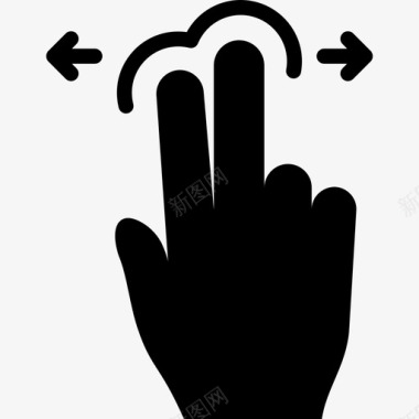 两个手指水平拖动触摸触摸手势v2图标