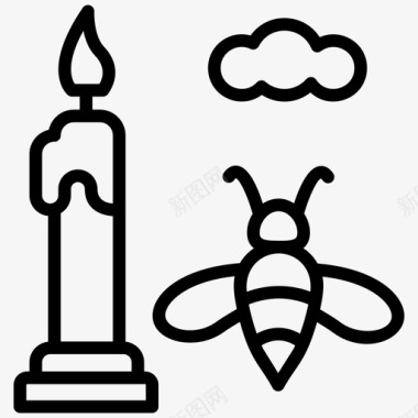 蜂蜡蜂蜡蜡烛手工艺品图标