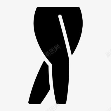 女性的腿臀部膝盖图标