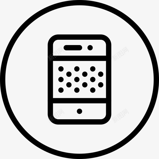 智能手机按钮界面svg_新图网 https://ixintu.com 手机 按钮 界面 圆形 智能 手机网 网络 图标