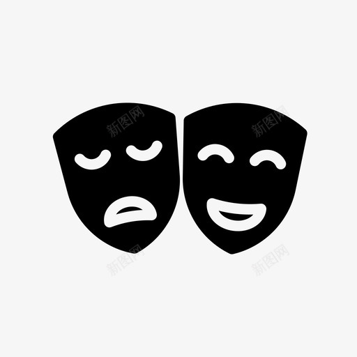 剧院面具艺术家娱乐svg_新图网 https://ixintu.com 剧院 面具 娱乐 图标 艺术家 字形 样式