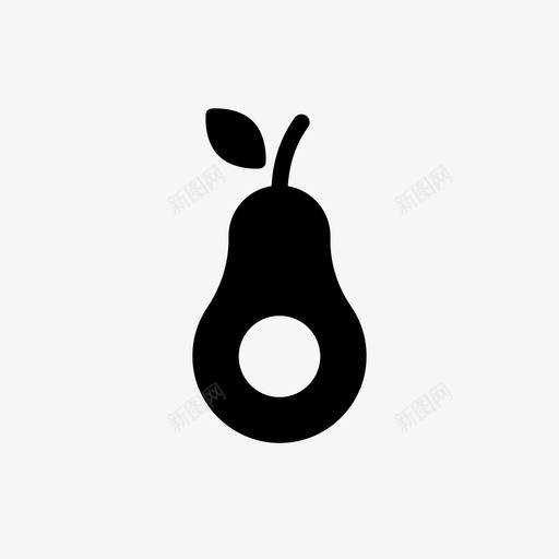 鳄梨食物水果svg_新图网 https://ixintu.com 水果 图标 鳄梨 食物 矢量 字形 样式