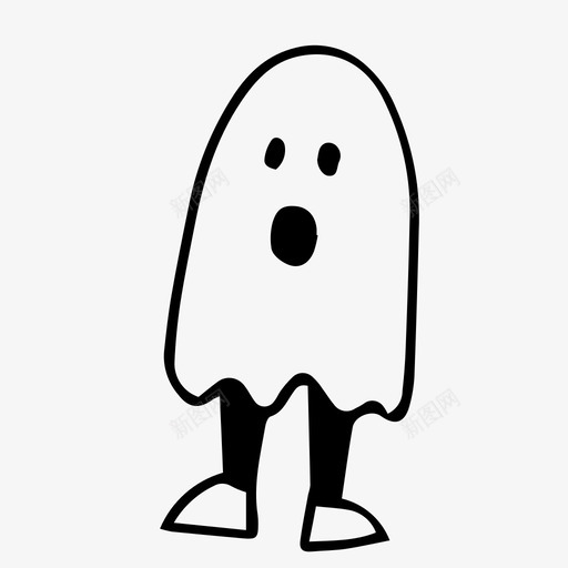 鬼孩子服装万圣节svg_新图网 https://ixintu.com 万圣节 孩子 服装 幽灵 涂鸦