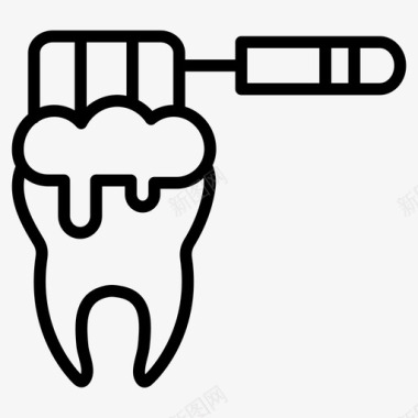 牙刷清洁口腔图标