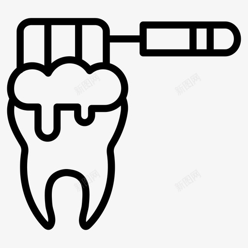 牙刷清洁口腔svg_新图网 https://ixintu.com 牙刷 清洁 口腔 牙齿 牙膏 牙科 医疗 线图 图标
