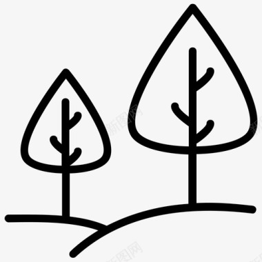 森林自然区域树木图标
