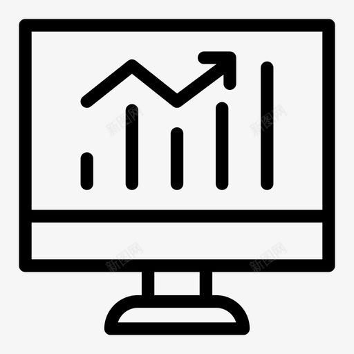 增长图表计算机svg_新图网 https://ixintu.com 图表 增长 计算机 屏幕 统计 云计算 线图 图标