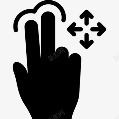 两个手指自由拖动触摸触摸手势v2图标