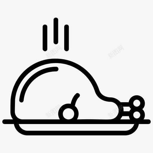 大餐鸡肉烤肉svg_新图网 https://ixintu.com 大餐 鸡肉 烤肉 烤火 火鸡 新年 快乐 线图 图标