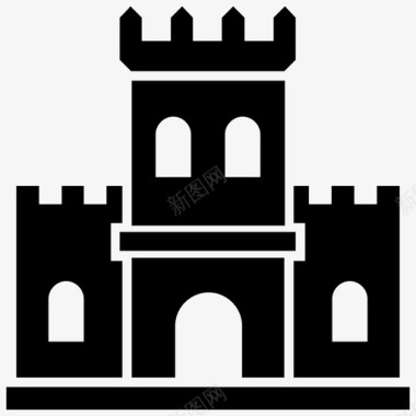 波伊斯城堡中世纪防御工事波伊斯建筑图标