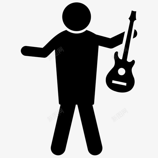 吉他手音乐艺术家音乐家svg_新图网 https://ixintu.com 吉他手 音乐家 音乐 艺术家 人类 字形 图标
