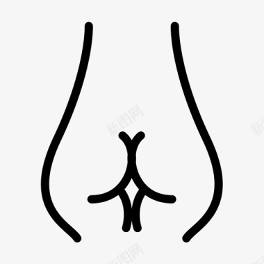 女性臀部解剖学身体图标