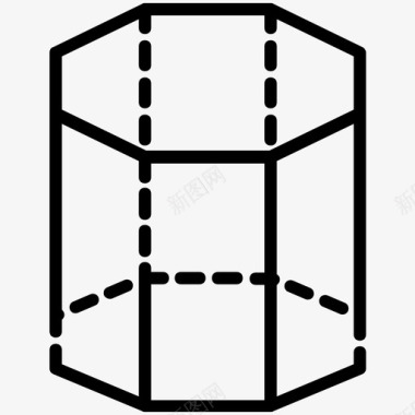 六角形棱柱二维设计二维形状图标