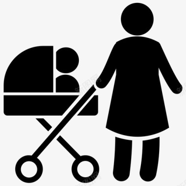 婴儿车婴儿步行机婴儿推车图标