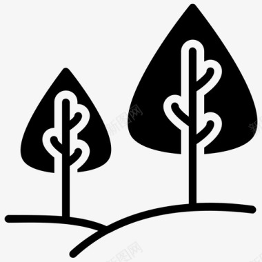 森林自然区域树木图标