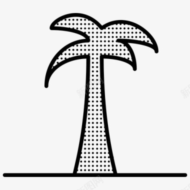 棕榈树沙漠星罗棋布图标