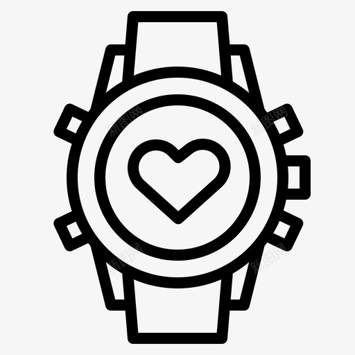 运动手表运动心脏svg_新图网 https://ixintu.com 运动 手表 心脏 心率 小工 工具