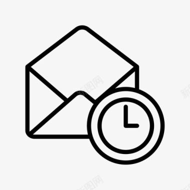 邮件时钟信封信件图标