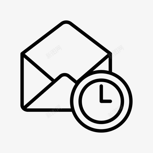 邮件时钟信封信件svg_新图网 https://ixintu.com 邮件 时钟 信封 信件 时间 图标