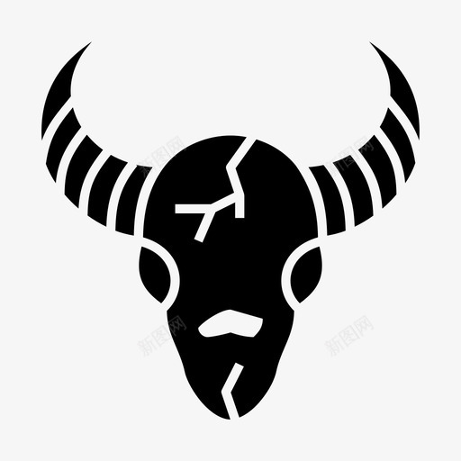 公牛动物水牛svg_新图网 https://ixintu.com 公牛 动物 水牛 牛头 头骨 农场