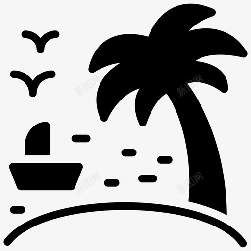棕榈树槟榔科椰子树svg_新图网 https://ixintu.com 棕榈树 槟榔 椰子树 枣树 岛屿 热带 假期 字形 图标