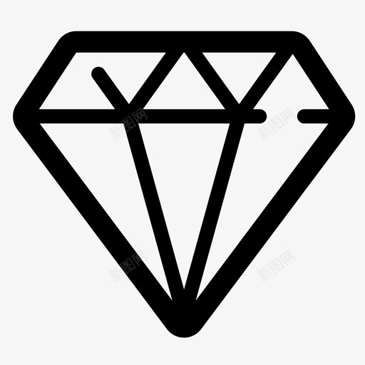钻石宝石装饰品svg_新图网 https://ixintu.com 钻石 宝石 装饰品 用过 线图 图标