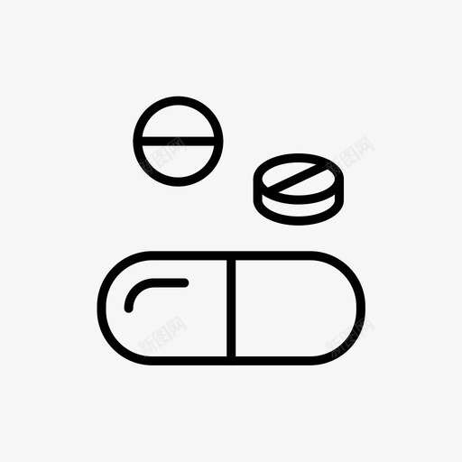 药丸健康医院svg_新图网 https://ixintu.com 药丸 医院 健康 医疗 图标 线条 样式