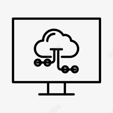 云存储云计算云网络图标