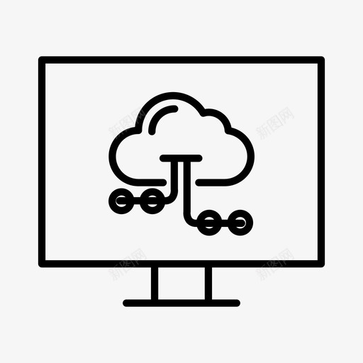云存储云计算云网络svg_新图网 https://ixintu.com 存储 云计算 云网 网络 监视器 屏幕 设计 设计图 图标