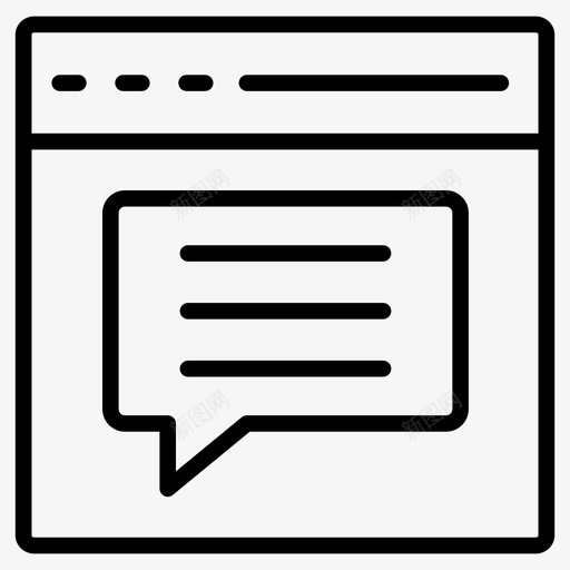 气泡浏览器互联网svg_新图网 https://ixintu.com 气泡 浏览器 互联网 消息 窗口 数字 营销 线图 图标