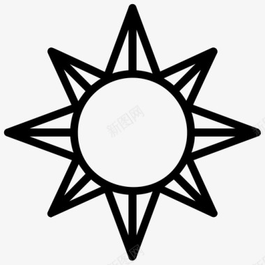 太阳纹身纹身艺术纹身设计图标