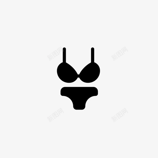 比基尼夏季游泳衣svg_新图网 https://ixintu.com 夏季 比基尼 游泳衣 填充 套装