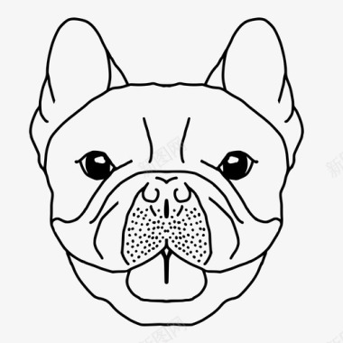 法国斗牛犬犬脸图标
