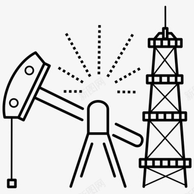石油生产石油井架石油工厂图标