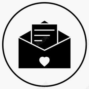 情书电子邮件心形图标