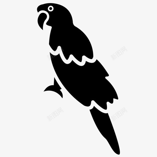 鹦鹉鸟宠物鸟svg_新图网 https://ixintu.com 鹦鹉 宠物 会说 说话 动物 字形 图标