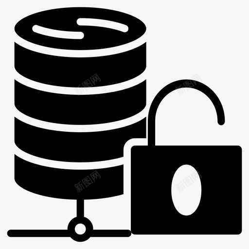 解锁访问数据库svg_新图网 https://ixintu.com 数据库 存储 解锁 访问 服务器 标志 标志符 符号