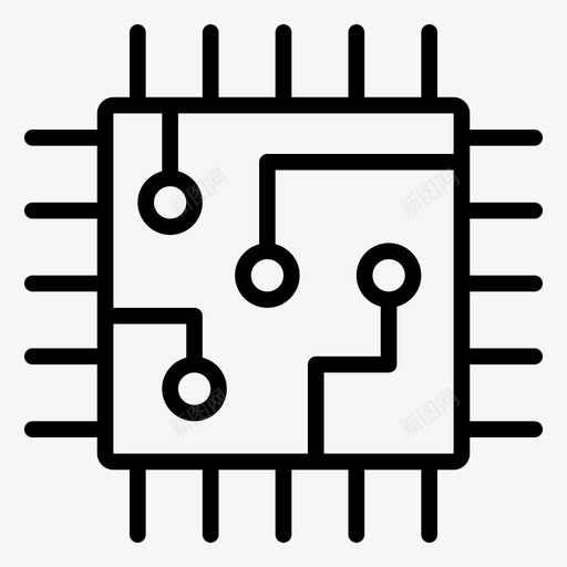 芯片人工cpusvg_新图网 https://ixintu.com 芯片 人工智能 处理器 机器 机器人 人和 线图 图标