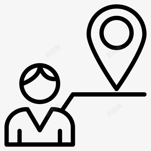 地图帐户员工svg_新图网 https://ixintu.com 地图 帐户 员工 位置 用户 人员 资源 线图 图标