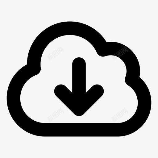 云下载云计算云数据svg_新图网 https://ixintu.com 下载 云计算 数据 服务 技术 新闻 大众 媒体 线路 详细 图标