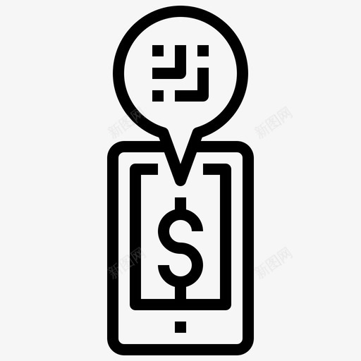 预付费手机智能手机svg_新图网 https://ixintu.com 手机 条形码 二维 预付费 智能 轮廓