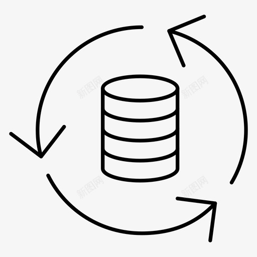 重新加载数据库数据中心svg_新图网 https://ixintu.com 数据库 存储 重新 加载 数据中心 刷新 细线