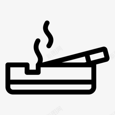 吸烟区烟灰缸香烟图标