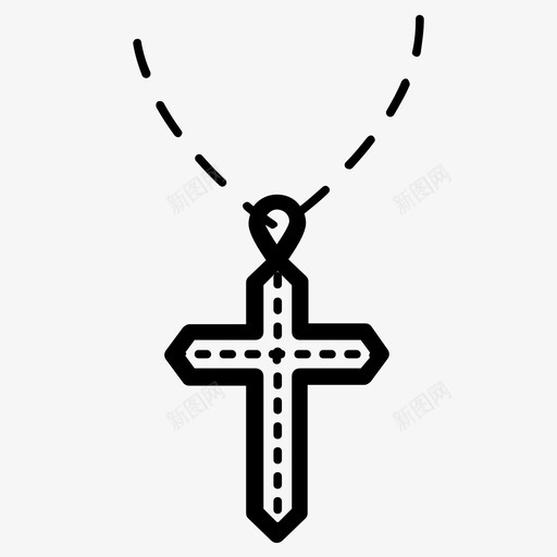 十字架吊坠基督教象征十字架项链svg_新图网 https://ixintu.com 十字架 吊坠 基督教 象征 项链 精神 配件 珠宝 系列 图标