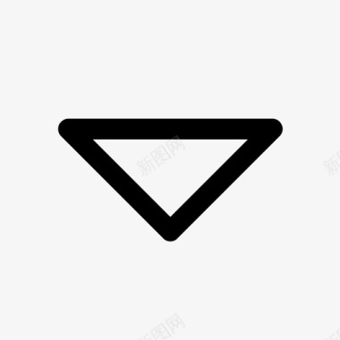 三角形下箭头V形六角圆角图标